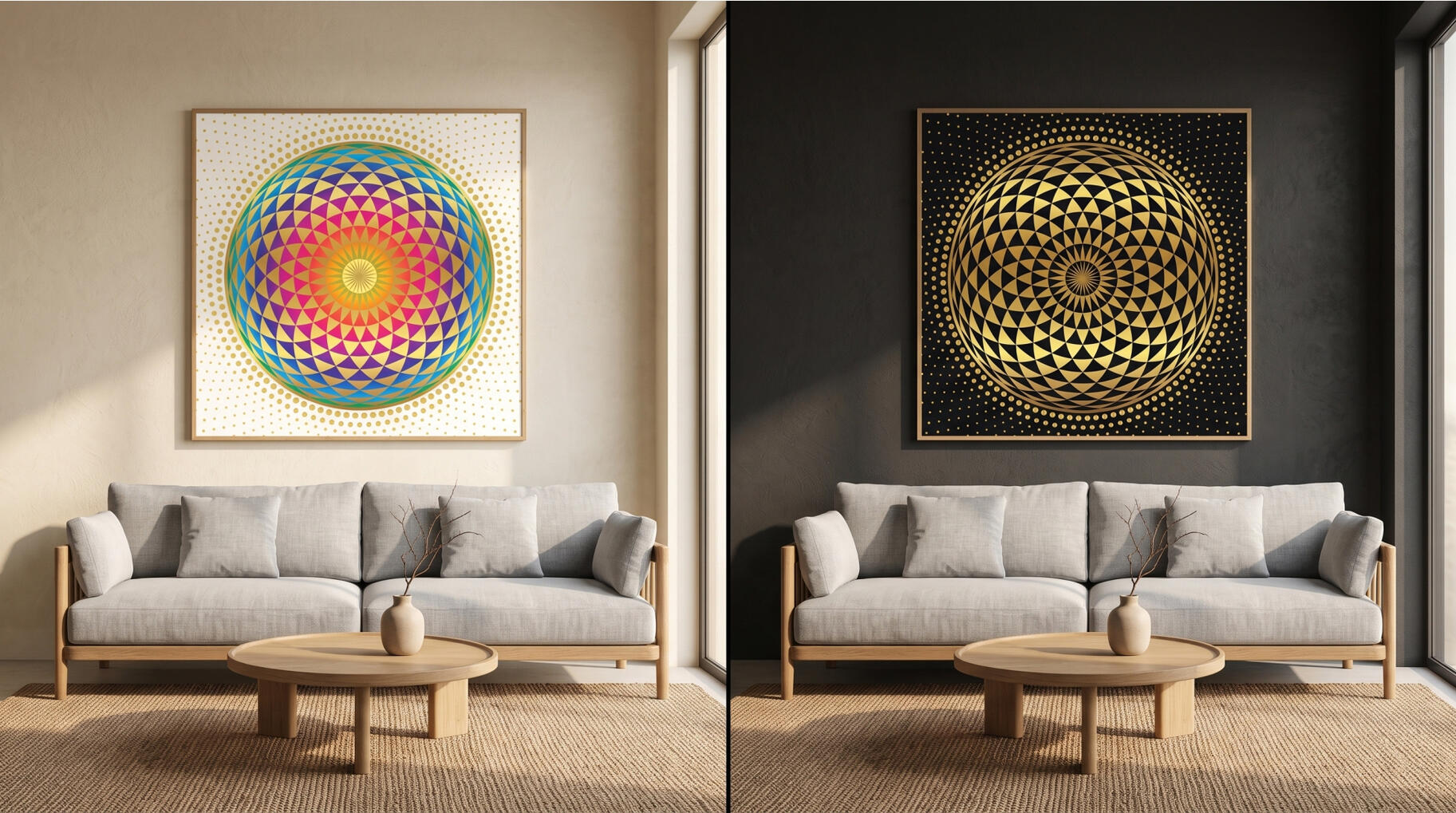 Harmonia Solar Color Edition e Golden Edition no mesmo ambiente